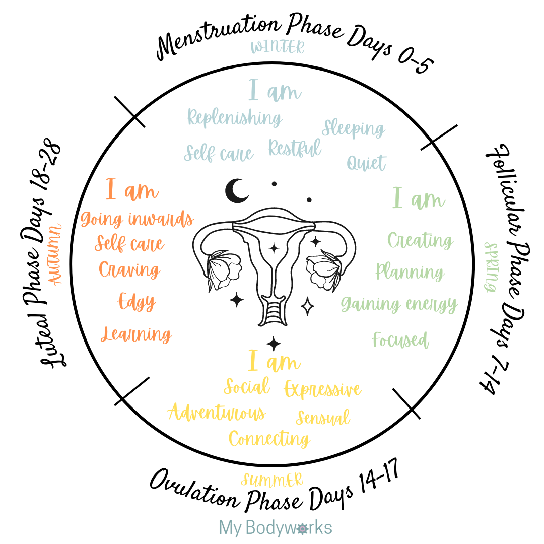Menstruation Phase - The Female Cycle at My Bodyworks